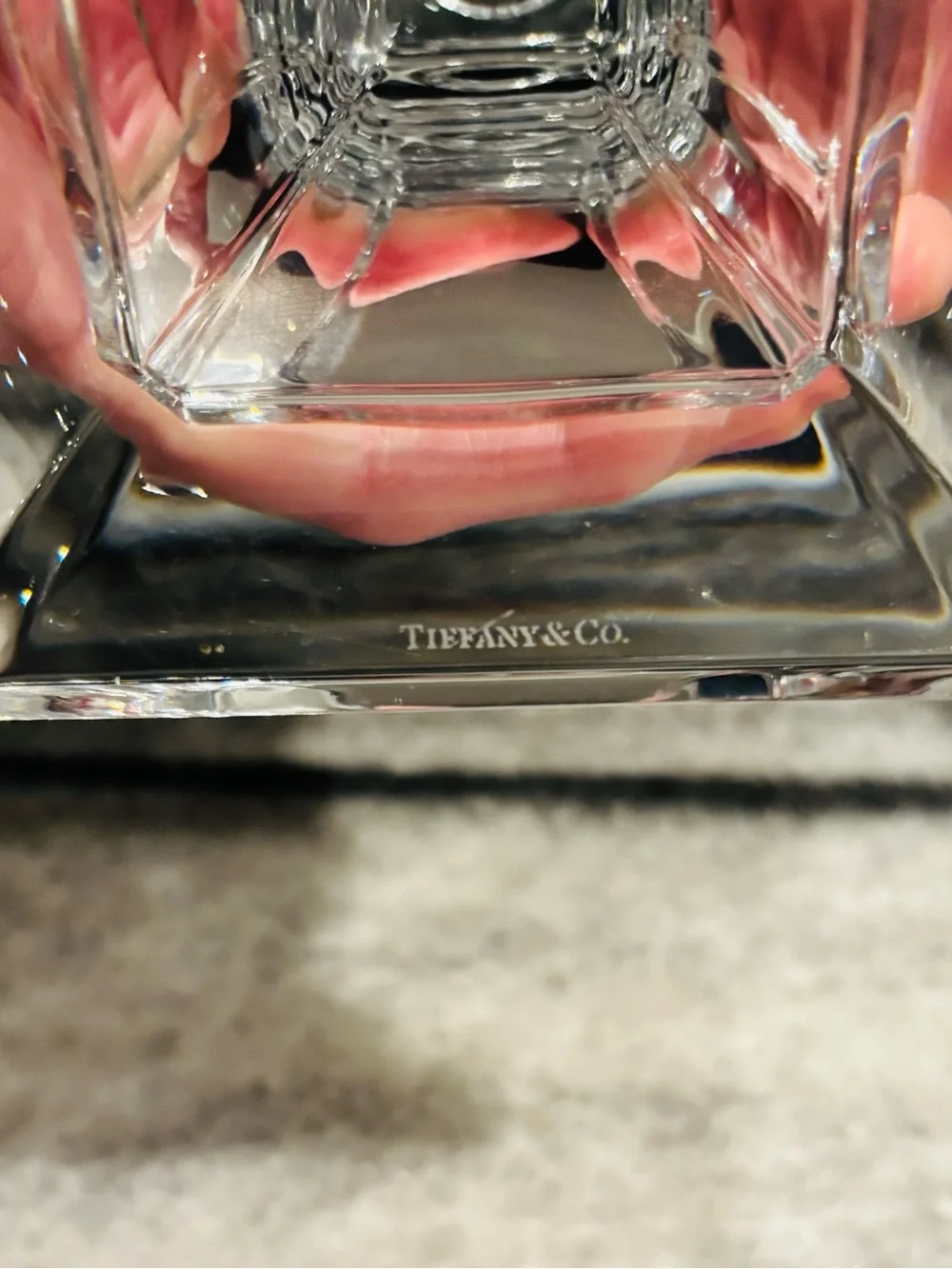 2 Tiffany Home Essentials Square Candlestick in Crystal Glass